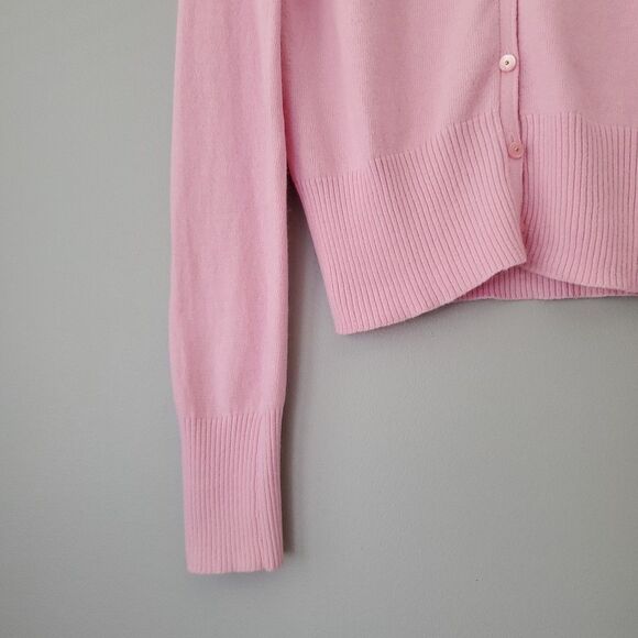 Old Navy Pink Floral Sequin Long Sleeve Button Up Cardigan Sweater Womens Medium - Picture 3 of 8